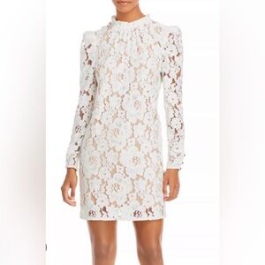Wayf White Floral Lace Long Sleeve Dress